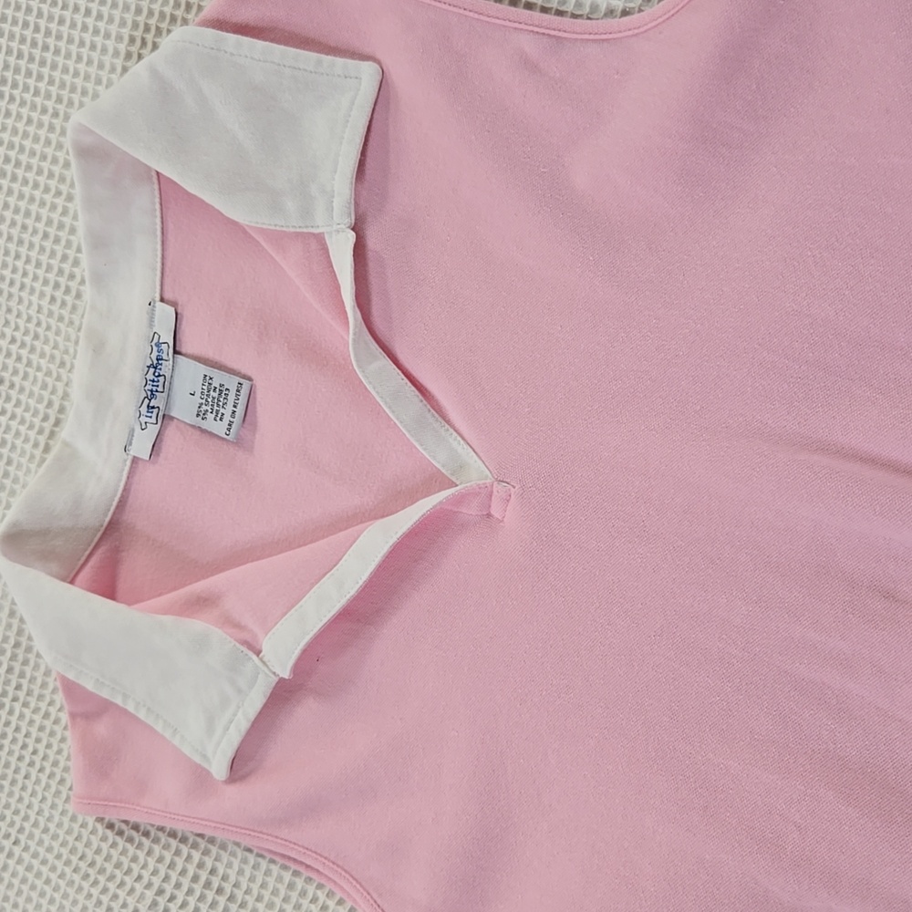 Vintage Pink Sleeveless Polo Top